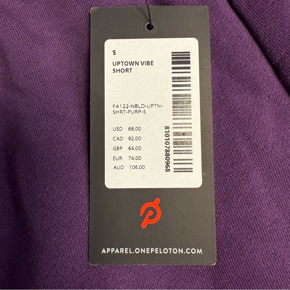 Peloton Uptown Vibe Logo Athletic Shorts Purple NWT Womens Small - Picture 7 of 8